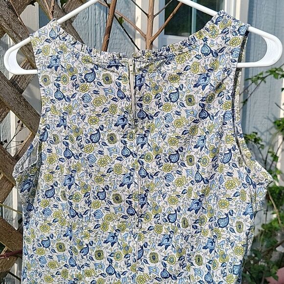 EUC Expressions50 Blue Floral Sleeveless Midi Dress Tones of Blue, Green, SZ 14 - Picture 8 of 16